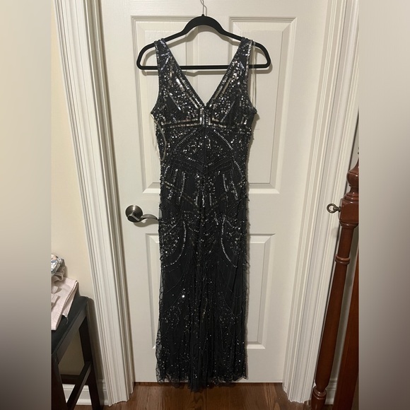Navy beaded formal/prom dress - Picture 2 of 4